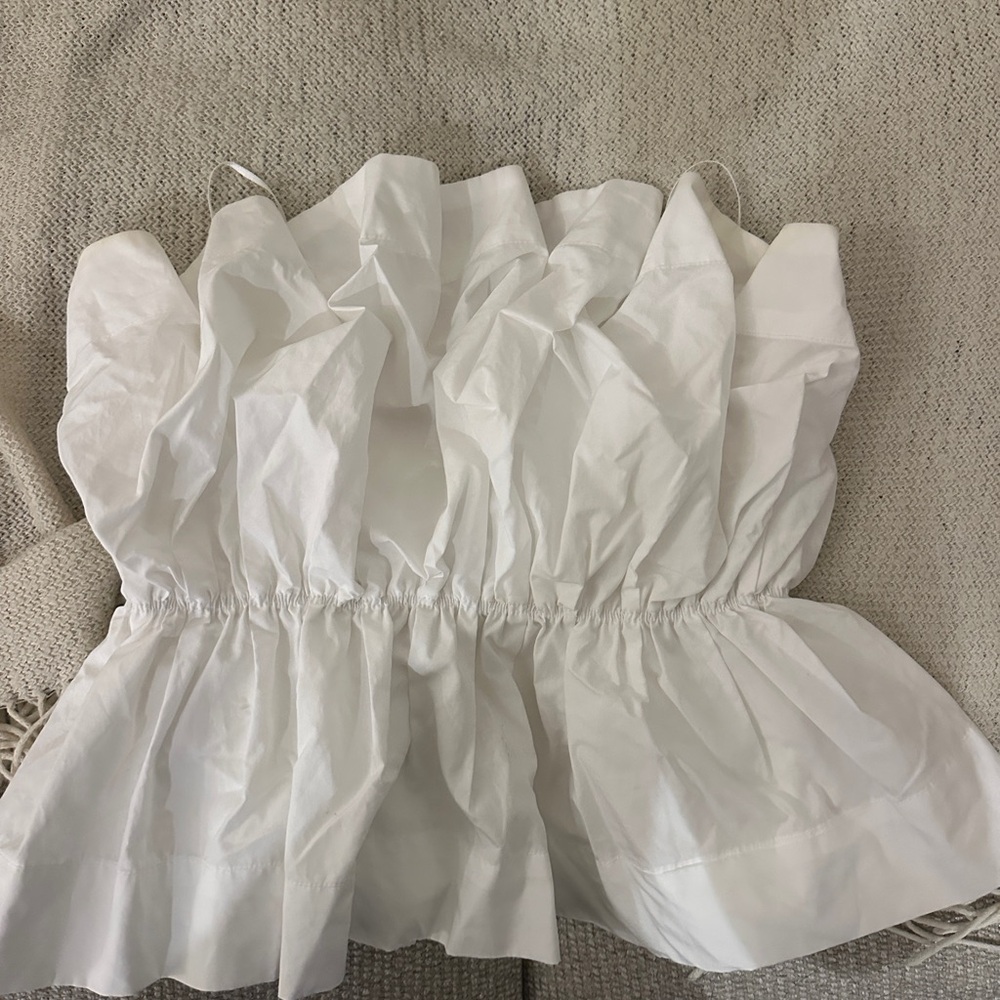 White Ruffled Top